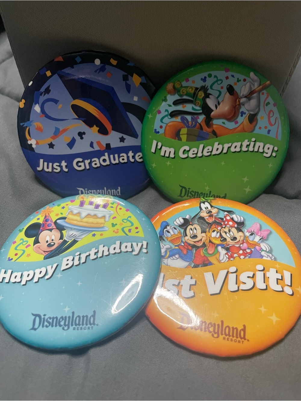 Disneyland Visitors Souvenir Celebration Buttons bundle